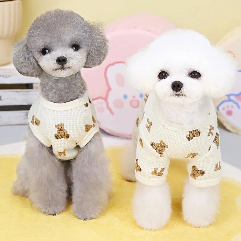 Animal Pattern Dog Pajamas Pet Clothes Dog Jumpsuit Pyjamas Sleeveless Vest Hoodies for Small Dogs Chihuahua Puppy Cat Pijamas S