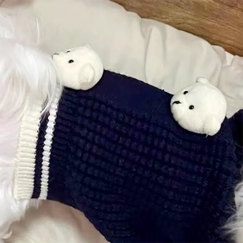 Fashion Cute Pet Sweater Puppy Bear Coat Winter Warmer Teddy Bear Knitted Sweater Teddy for Small Dog Clothes