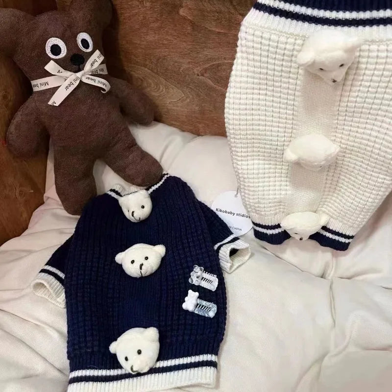 Fashion Cute Pet Sweater Puppy Bear Coat Winter Warmer Teddy Bear Knitted Sweater Teddy for Small Dog Clothes