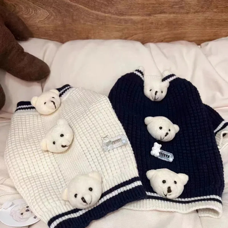 Fashion Cute Pet Sweater Puppy Bear Coat Winter Warmer Teddy Bear Knitted Sweater Teddy for Small Dog Clothes