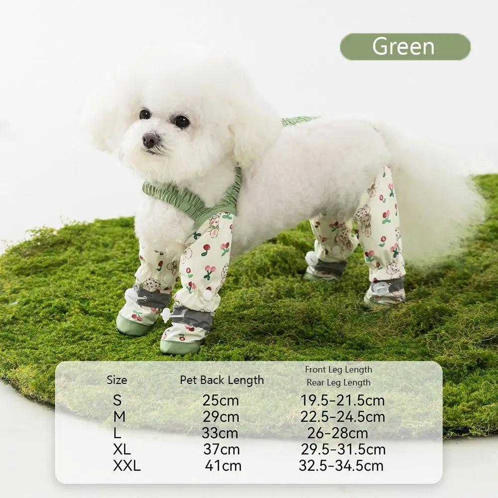 Reflective Stripe Pet Strolling Going Out Pants Adjustable Dust-Proof Dog Four-Legged Pants Full Leg Protection Anti-Slip