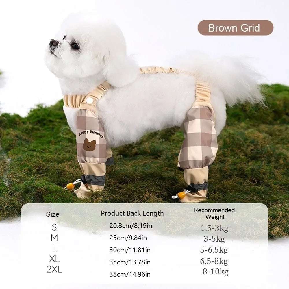 Reflective Stripe Pet Strolling Going Out Pants Adjustable Dust-Proof Dog Four-Legged Pants Full Leg Protection Anti-Slip