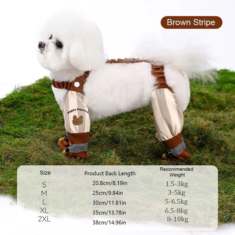 Reflective Stripe Pet Strolling Going Out Pants Adjustable Dust-Proof Dog Four-Legged Pants Full Leg Protection Anti-Slip