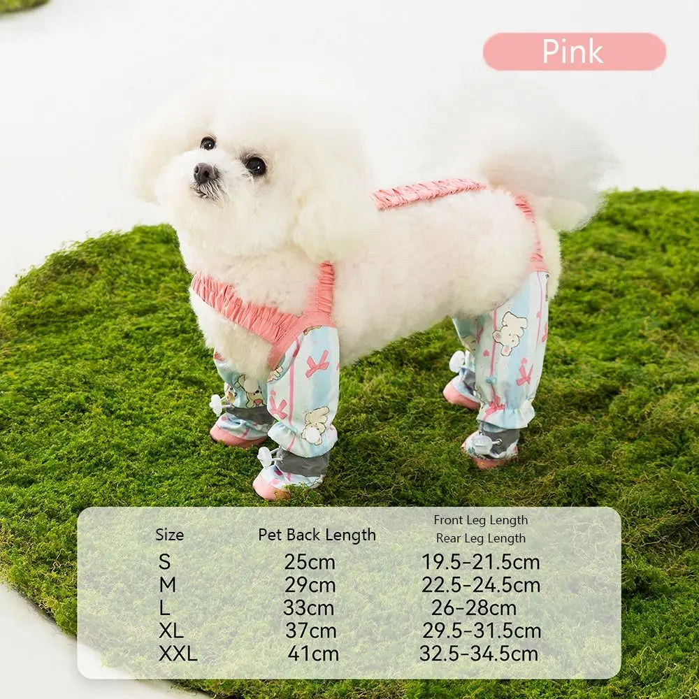 Reflective Stripe Pet Strolling Going Out Pants Adjustable Dust-Proof Dog Four-Legged Pants Full Leg Protection Anti-Slip