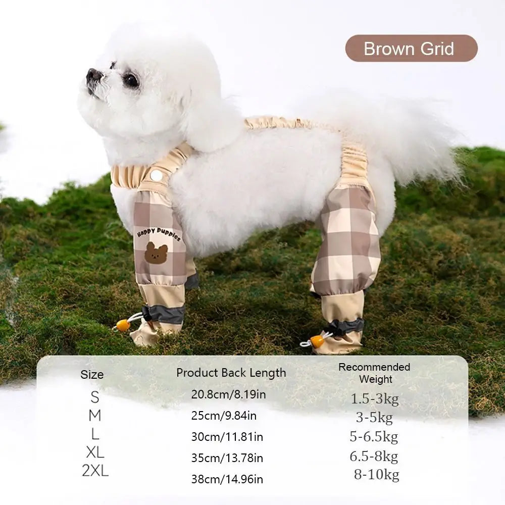 Reflective Stripe Pet Strolling Going Out Pants Adjustable Dust-Proof Dog Four-Legged Pants Full Leg Protection Anti-Slip