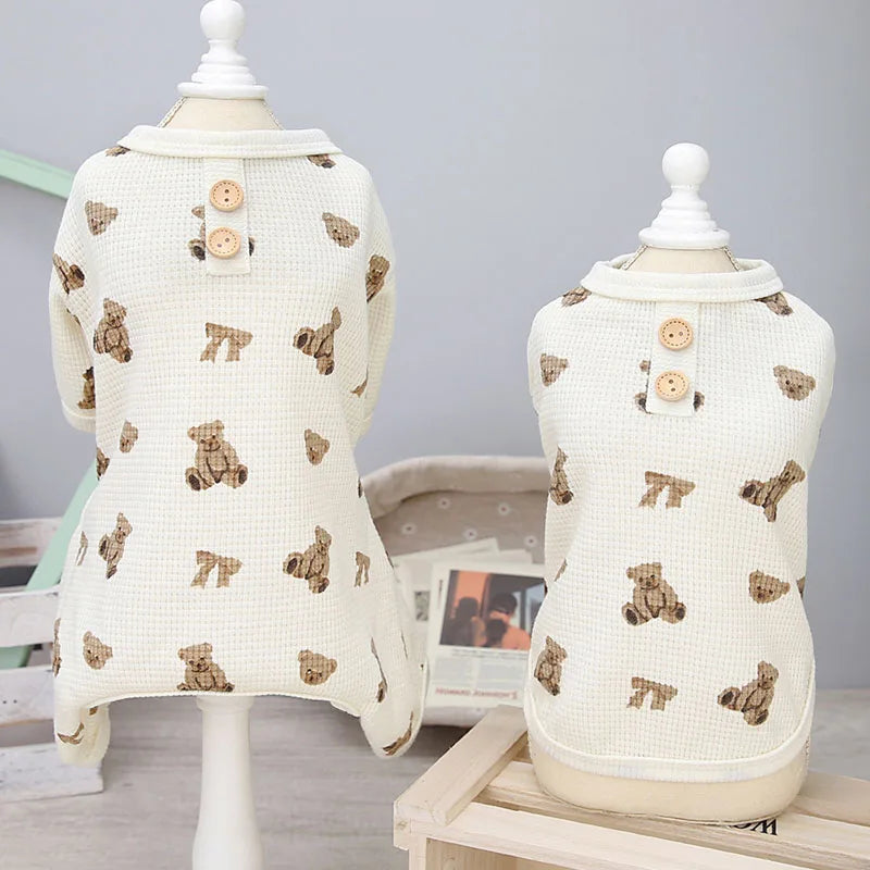 Animal Pattern Dog Pajamas Pet Clothes Dog Jumpsuit Pyjamas Sleeveless Vest Hoodies for Small Dogs Chihuahua Puppy Cat Pijamas S