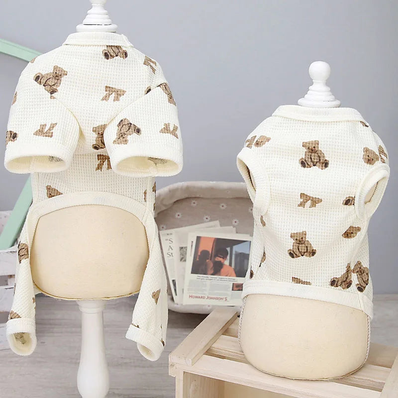 Animal Pattern Dog Pajamas Pet Clothes Dog Jumpsuit Pyjamas Sleeveless Vest Hoodies for Small Dogs Chihuahua Puppy Cat Pijamas S