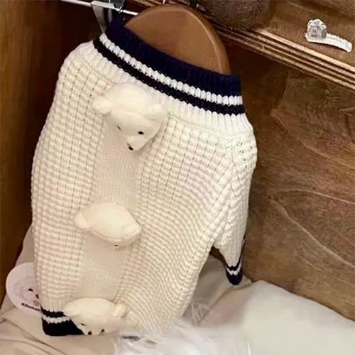 Fashion Cute Pet Sweater Puppy Bear Coat Winter Warmer Teddy Bear Knitted Sweater Teddy for Small Dog Clothes